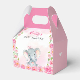 Rosa Elephant Flicka Shower Sprinkle Guest Gift Presentaskar