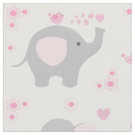 Rosa Elephant Flicka Tyg