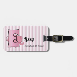 Rosa Elephant for Girls Brev E Bagagebricka