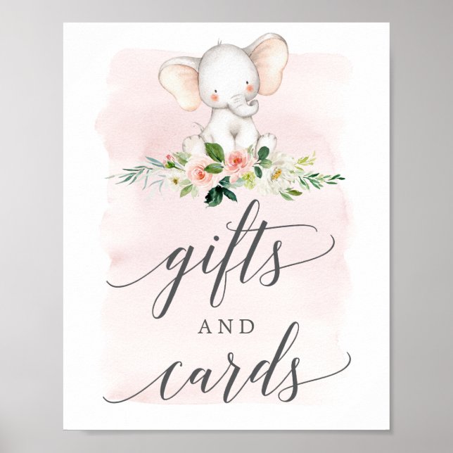 Rosa Elephant Gifts and Cards Sign Poster (Framsidan)