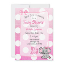 Rosa Elephant Girl's Baby Shower