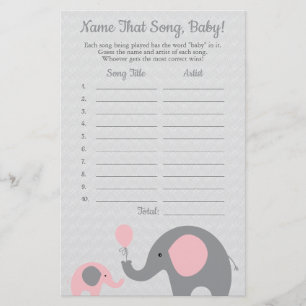 Rosa Elephant gissar babyvilan Baby Sång Flygblad