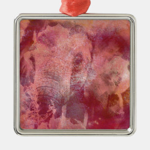 Rosa Elephant Grunge Julgransprydnad Metall