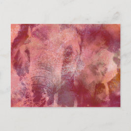 Rosa Elephant Grunge Vykort