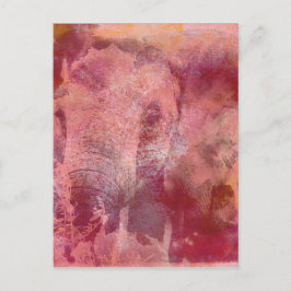 Rosa Elephant Grunge Vykort