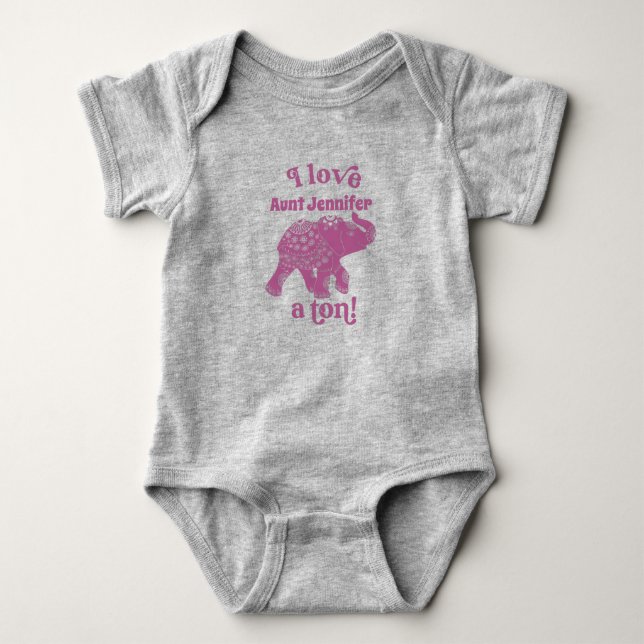 Rosa Elephant I Kärlek Namn a Ton Personlig T Shirt (Framsida)