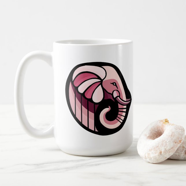 Rosa Elephant Kaffemugg (Med munk)