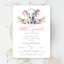 Rosa Elephant Little Peanut Flicka Shower