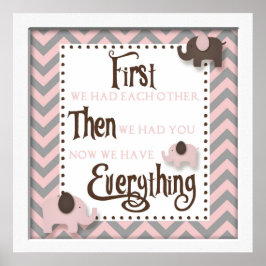 Rosa Elephant Nursery Ord Wall Art Poster