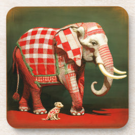 Rosa Elephant och Polka Dot Chihuahua Underlägg