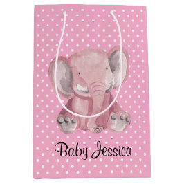 Rosa Elephant Polka Dot Design Gift Bag