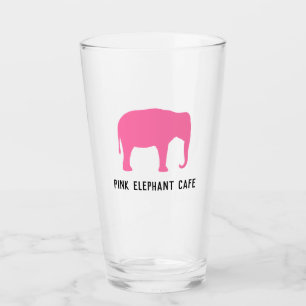 Rosa Elephant Silhouette Personlig Glaskopp