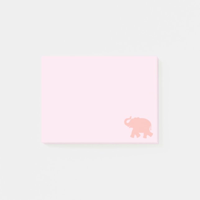 Rosa Elephant Silhouette Post-it Block (Framsida)