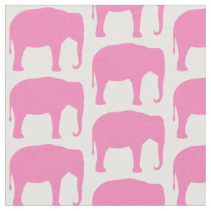 Rosa Elephant Silhouettes Patterned Tyg