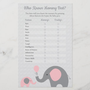 Rosa Elephant som känner till Mammans bästa visnin Flygblad