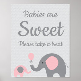 Rosa Elephant Spädbarn är Sweet (söt) Ta ett prov Poster