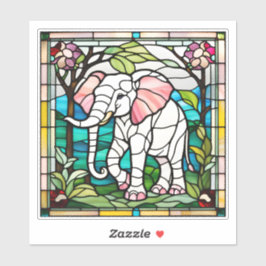Rosa Elephant Stached Glass Sticker Klistermärken
