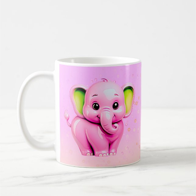 Rosa Elephant Swehoney Kaffemugg (Vänster)