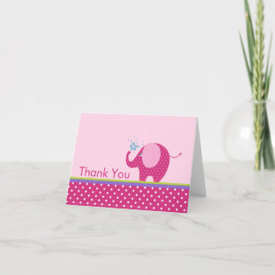 Rosa Elephant Tackkort Card