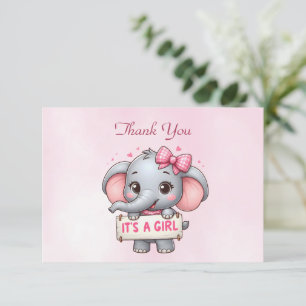 Rosa Elephant-tackkort Tack Kort