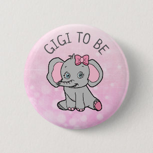 Rosa Elephant ThLED Gigi till babyskor Knapp