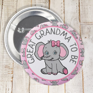 Rosa Elephant Underbar Grandma Be Baby Shower Knapp