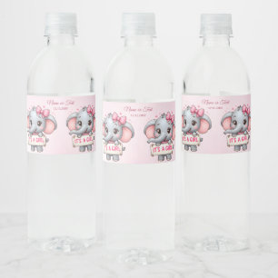 Rosa Elephant Vattenflaskor Etikett