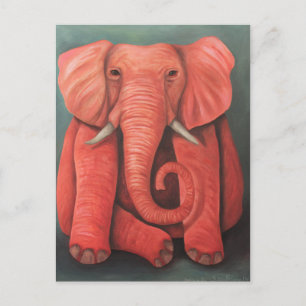 Rosa Elephant Vykort