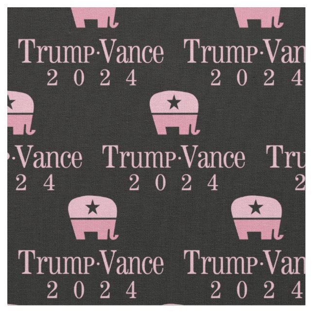 Rosa Elephant Women for Donald Trump 2024 Tyg (Närbild)