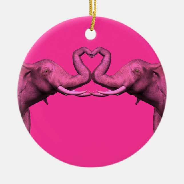 Rosa Elephants Julgransprydnad Keramik (Framsidan)