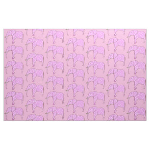 Rosa Elephants with White Polka dots Anpassningsba Tyg