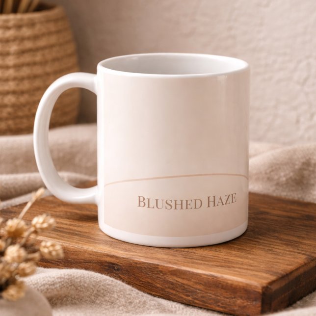 Rosa Elfenbensbåge Klassisk Mugg, 11 oz Kaffemugg (Minimal Blushed Haze script with warm neutral color blend)