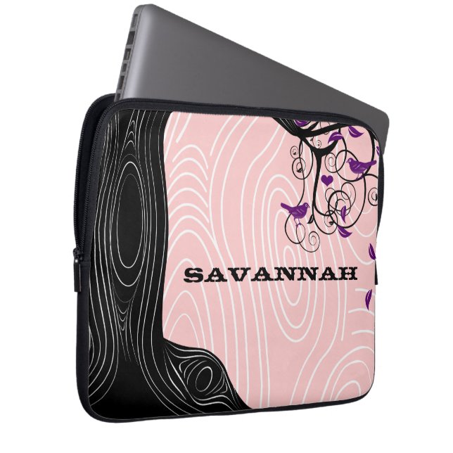 Rosa eller annat övertäckt färg-träbete laptop sleeve (Framsidan Höger)