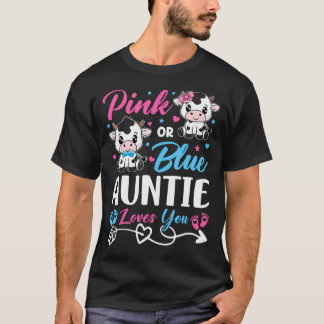 Rosa eller Blå Auntie Kärlek du Cow Baby Gender Re T Shirt