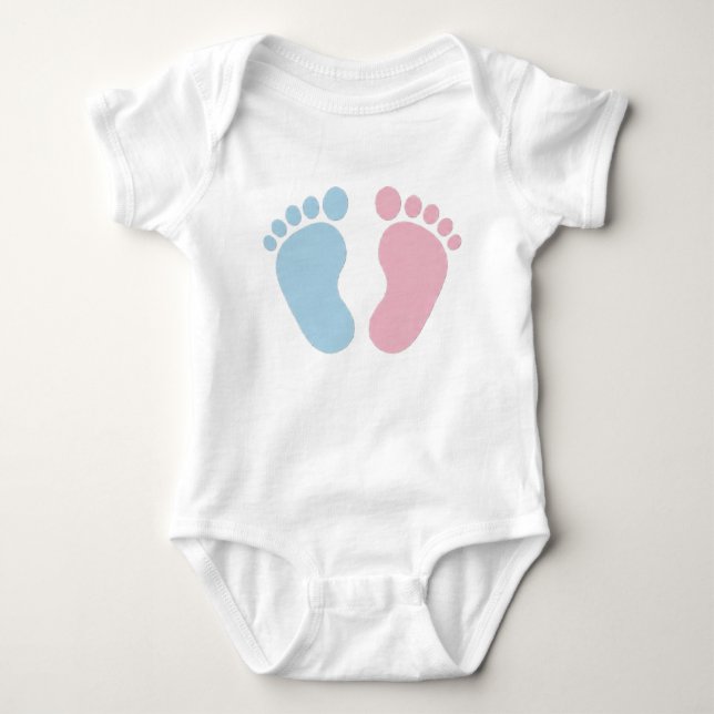Rosa eller Blå Babymarkeringar – Könsbestämmande D T Shirt (Framsida)