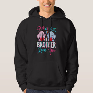 Rosa Eller Blå Broder Älskar Dig Elefanter Baby Kö Hoodie