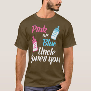 Rosa eller blå farbror Kärlek du Baby Gender Visa T Shirt