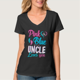 Rosa eller blå farbror Kärlek du Baby Gender Visa T Shirt
