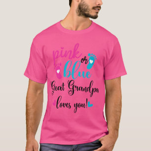 Rosa eller Blå Farfar Älskar Dig Köns Avslöjande T Shirt