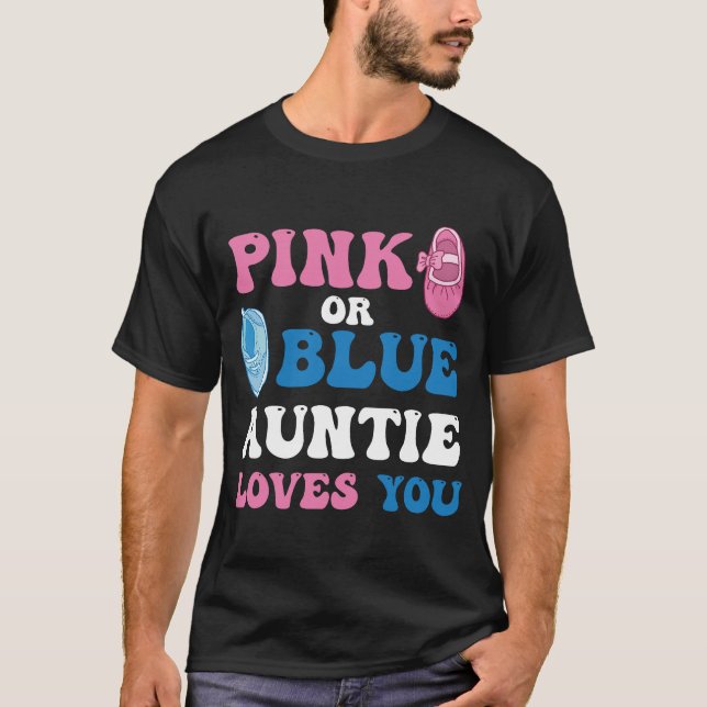 Rosa eller Blå FASTER Älskar Dig Köns Avslöjande T Shirt (Framsida)