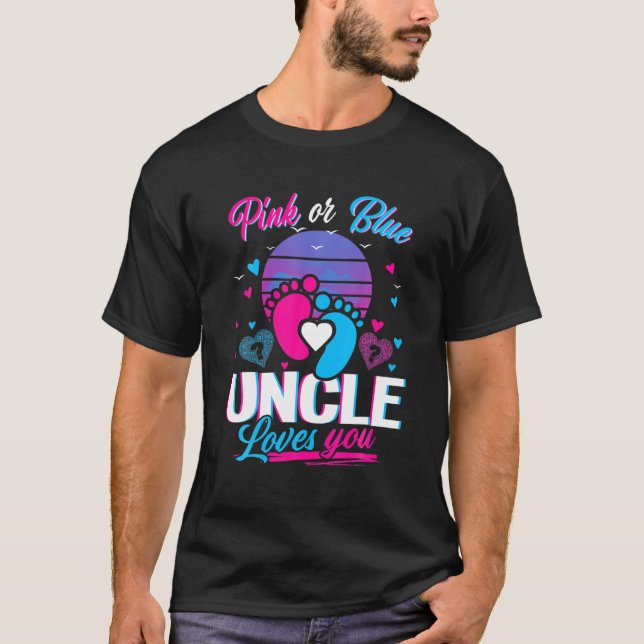 Rosa eller blå Kärlek du Mammor och Far n T Shirt (Framsida)
