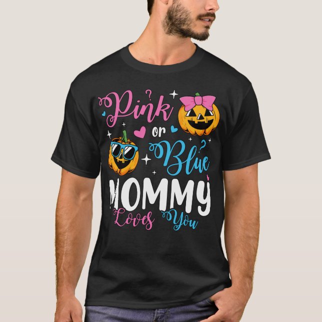 Rosa eller blå Mamma-Kärlek du pumpkin Baby Manar T Shirt (Framsida)
