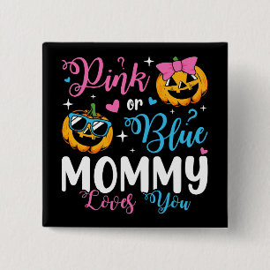 Rosa eller blå Mamma Kärlek du pumpkin Baby Square Knapp