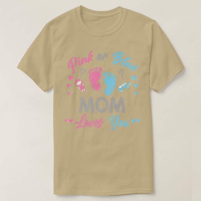 Rosa eller Blå Mamma Kärlek som du Gender visa T Shirt (Design framsida)