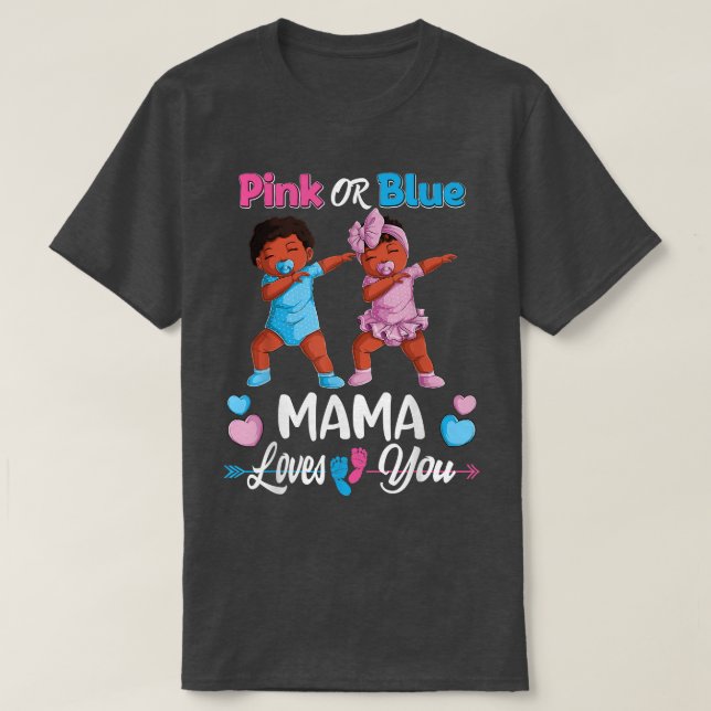 Rosa eller Blå Mamma Kärlek som du har Svarta Baby T Shirt (Design framsida)