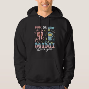 Rosa eller Blå Mimi älskar dig Tröja Baby Köns Upp Hoodie