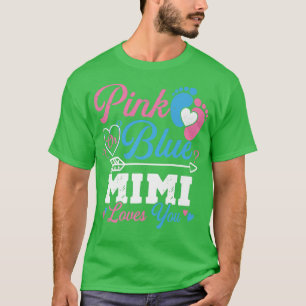 Rosa eller Blå Mimi Kärlek Du Gender Visa Baby Par T Shirt