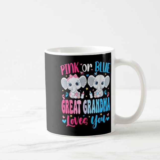 Rosa eller Blå Mormor älskar dig Könsbestämning Kaffemugg (Höger)