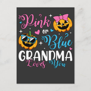 Rosa eller Blå Mormor älskar dig Pumpa Baby Vykort