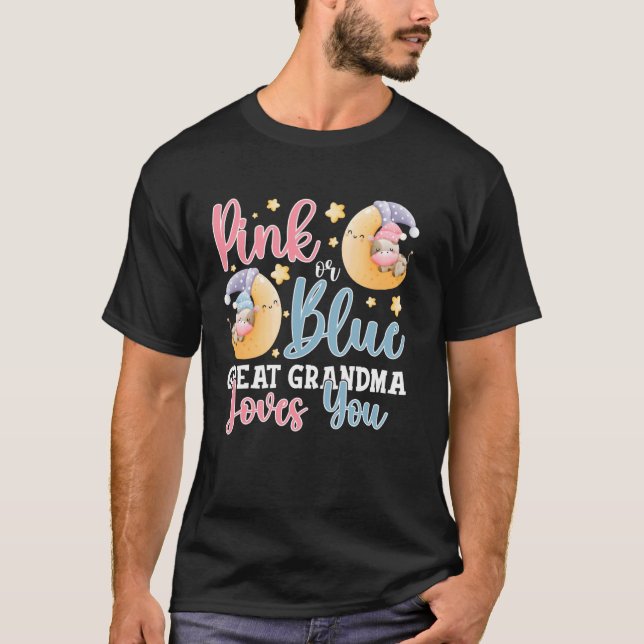 Rosa eller Blå Mormor älskar dig Sömnig Ko Ba T Shirt (Framsida)